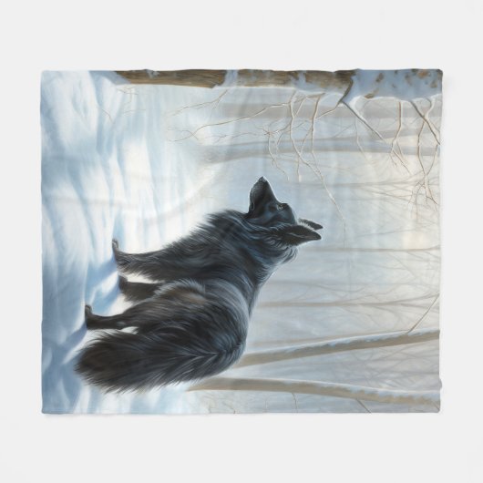 Belgische herdershond laat het sneeuwen Kerstmis Fleece Deken (Voorkant (Horizontaal))