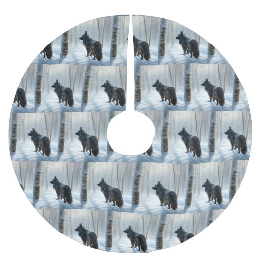 Belgische herdershond laat het sneeuwen Kerstmis Kerstboom Rok (Voorkant)