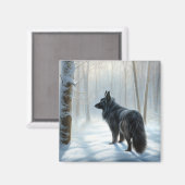 Belgische herdershond laat het sneeuwen Kerstmis Magneet (Voorkant / Achterkant)