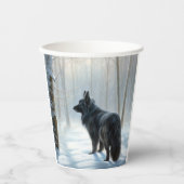 Belgische herdershond laat het sneeuwen Kerstmis Papieren Bekers (Voorkant)