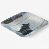 Belgische herdershond laat het sneeuwen Kerstmis Papieren Bordje (Gebogen)