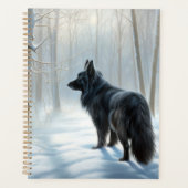 Belgische herdershond laat het sneeuwen Kerstmis Planner (Voorkant)