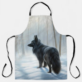 Belgische herdershond laat het sneeuwen Kerstmis Schort (Voorkant)