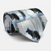 Belgische herdershond laat het sneeuwen Kerstmis Stropdas (Opgerold)