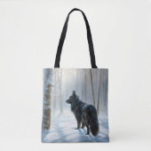 Belgische herdershond laat het sneeuwen Kerstmis Tote Bag (Voorkant)