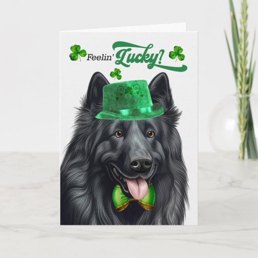 Belgische herdershond Lucky St Patrick's Day Feestdagen Kaart (Voorkant)