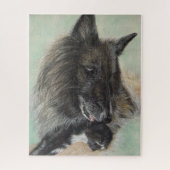 belgische herdershond met zwarte kitten legpuzzel (Verticaal)