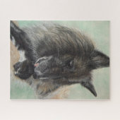 belgische herdershond met zwarte kitten legpuzzel (Horizontaal)