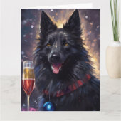 Belgische Herdershond Nieuwjaar Kaart (Voorkant)