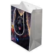 Belgische herdershond Nieuwjaar Medium Cadeauzakje (Achterkant Gekanteld)