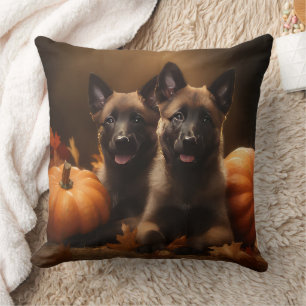 Belgische Herdershond Pup Autumn Delight Pumpkin Kussen