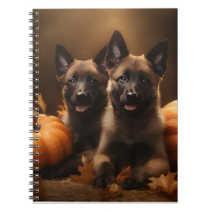 Belgische Herdershond Puppy Herfstplezier Pompoen Notitieboek