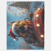 Belgische Herdershond Roller Coaster Kerstmis Fleece Deken (Voorkant)
