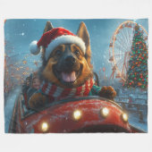 Belgische Herdershond Roller Coaster Kerstmis Fleece Deken (Voorkant (Horizontaal))