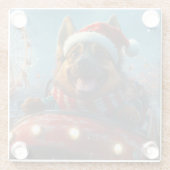 Belgische Herdershond Roller Coaster Kerstmis Glazen Onderzetter (Achterkant)