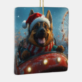 Belgische Herdershond Roller Coaster Kerstmis Keramisch Ornament (Rechts)