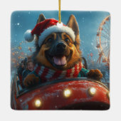 Belgische Herdershond Roller Coaster Kerstmis Keramisch Ornament (Achterkant)