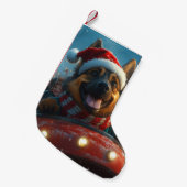 Belgische Herdershond Roller Coaster Kerstmis Kleine Kerstsok (Voorkant (Hangend))