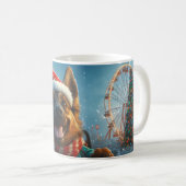 Belgische Herdershond Roller Coaster Kerstmis Koffiemok (Voorkant rechts)