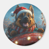 Belgische Herdershond Roller Coaster Kerstmis Magneet (Voorkant)