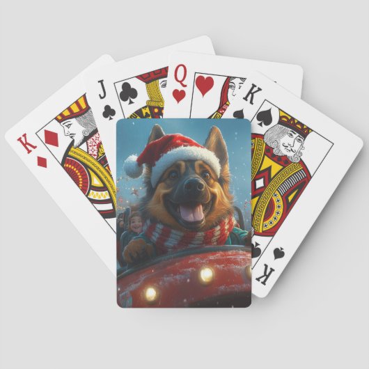 Belgische Herdershond Roller Coaster Kerstmis Pokerkaarten (Achterkant)