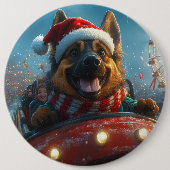 Belgische Herdershond Roller Coaster Kerstmis Ronde Button 6,0 Cm (Voorkant)