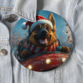 Belgische Herdershond Roller Coaster Kerstmis Ronde Button 6,0 Cm (In situ)