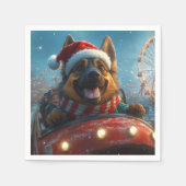 Belgische Herdershond Roller Coaster Kerstmis Servet (Voorkant)
