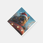Belgische Herdershond Roller Coaster Kerstmis Servet (Hoek)