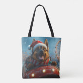 Belgische Herdershond Roller Coaster Kerstmis Tote Bag (Achterkant)