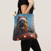 Belgische Herdershond Roller Coaster Kerstmis Tote Bag (Dichtbij)