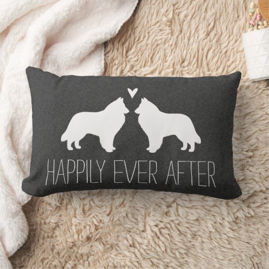 Belgische herdershond Silhouetten met Hart en Teks Kussen (Deken)