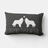 Belgische herdershond Silhouetten met Hart en Teks Kussen (Achterkant)