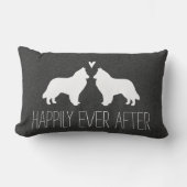 Belgische herdershond Silhouetten met Hart en Teks Kussen (Voorkant)