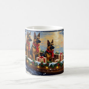 Belgische Herdershond Tervuren Kerstboot Vakantie Koffiemok