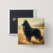 Belgische Herdershond Vierkante Button 5,1 Cm (Voorkant /achterkant)