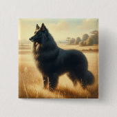 Belgische Herdershond Vierkante Button 5,1 Cm (Voorkant)