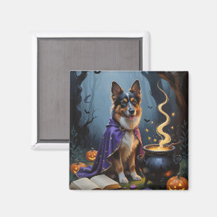 Belgische herdershond Whimsical Halloween-schilder Magneet