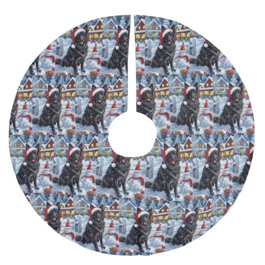 Belgische Herdershond Winter Wonderland Kerstmis Kerstboom Rok (Voorkant)