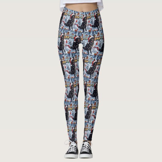Belgische Herdershond Winter Wonderland Kerstmis Leggings (Voorkant)