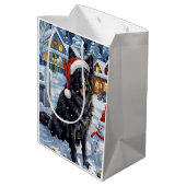 Belgische Herdershond Winter Wonderland Kerstmis Medium Cadeauzakje (Achterkant Gekanteld)