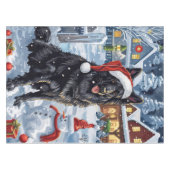 Belgische Herdershond Winter Wonderland Kerstmis Tafelkleed (Voorkant (Horizontaal))