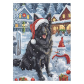 Belgische Herdershond Winter Wonderland Kerstmis Tafelkleed (Voorkant)