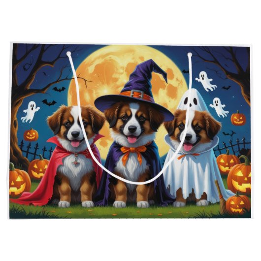 Belgische Herdershonden Pompoen Halloween Grappig Groot Cadeauzakje (Achterkant)