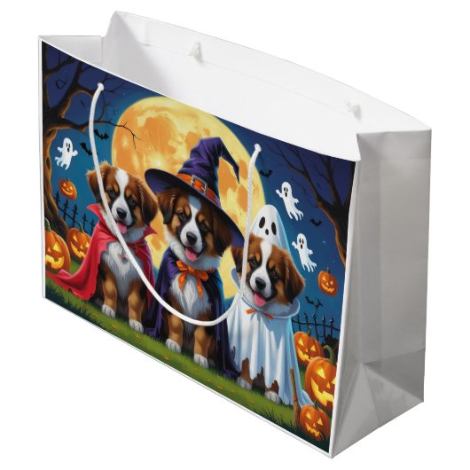 Belgische Herdershonden Pompoen Halloween Grappig Groot Cadeauzakje (Achterkant Gekanteld)