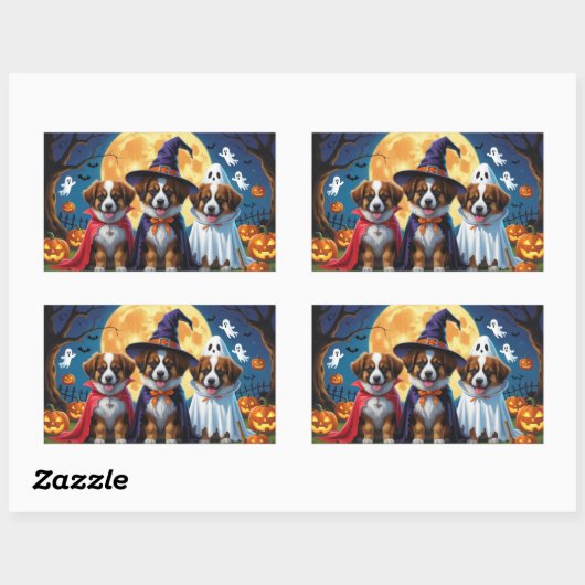 Belgische Herdershonden Pompoen Halloween Grappig Rechthoekige Sticker (Vel)