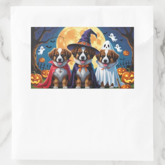 Belgische Herdershonden Pompoen Halloween Grappig Rechthoekige Sticker (Tas)