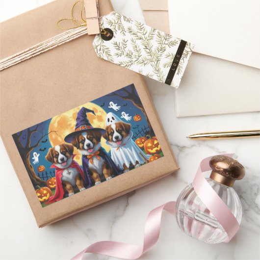 Belgische Herdershonden Pompoen Halloween Grappig Rechthoekige Sticker (Geschenken)