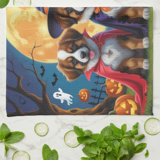 Belgische Herdershonden Pompoen Halloween Grappig Theedoek (Gevouwen)