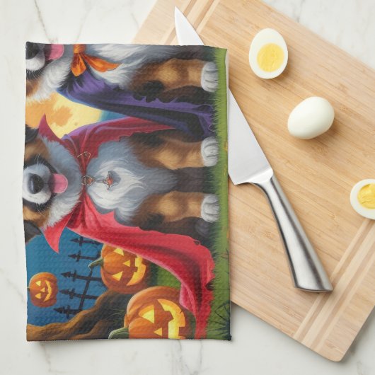 Belgische Herdershonden Pompoen Halloween Grappig Theedoek (Quarter Fold)